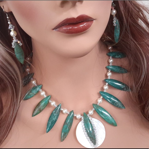 NWT Genuine Turquoise Necklace Set - Picture 8 of 12